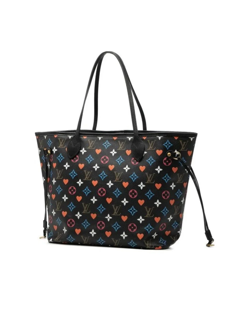 Louis Vuitton Game on Monogram Neverfull MM Tote Shoulder Bag Black Multicolor